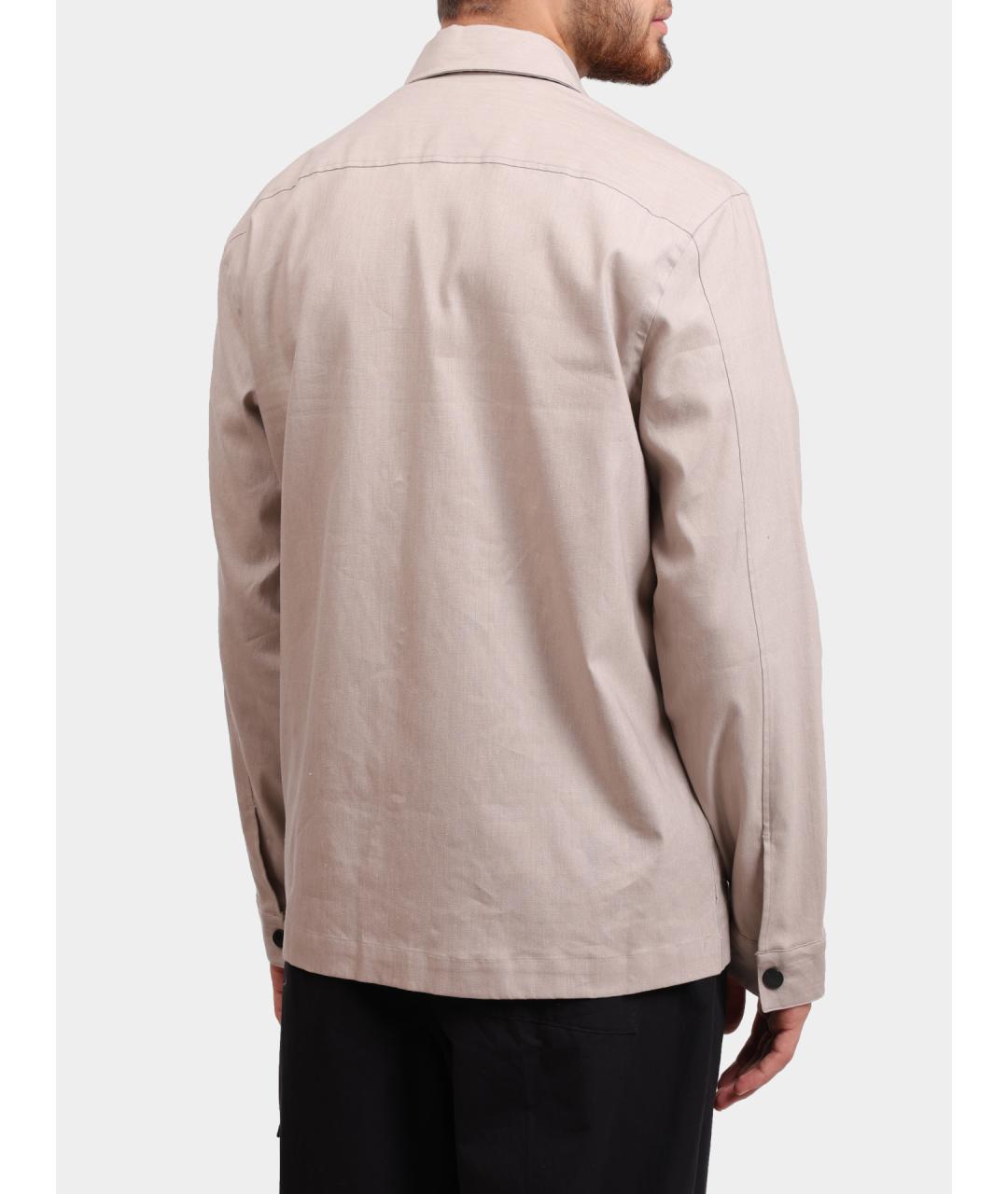 CALVIN KLEIN Бежевая кэжуал рубашка, фото 4