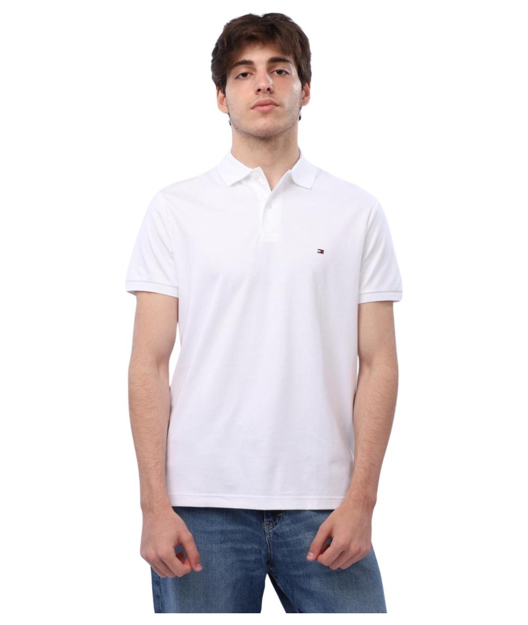 TOMMY HILFIGER Белое хлопковое поло с коротким рукавом, фото 1