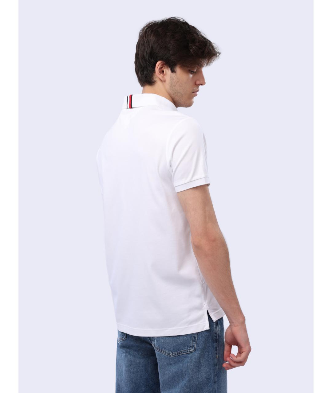TOMMY HILFIGER Белое хлопковое поло с коротким рукавом, фото 4