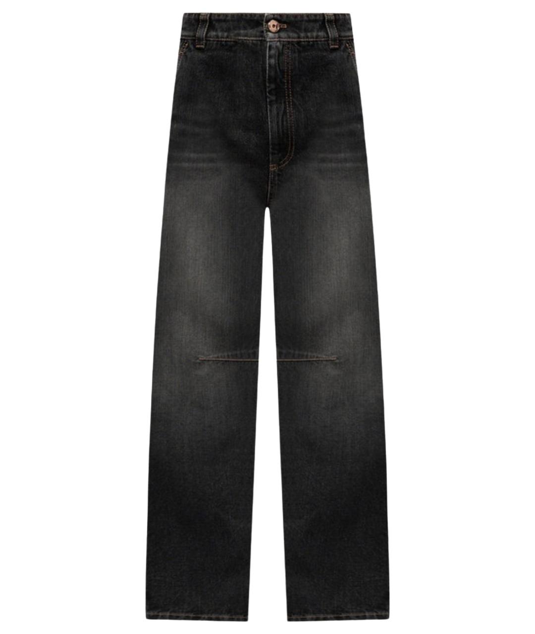 BRUNELLO CUCINELLI Серые хлопковые прямые джинсы, фото 1