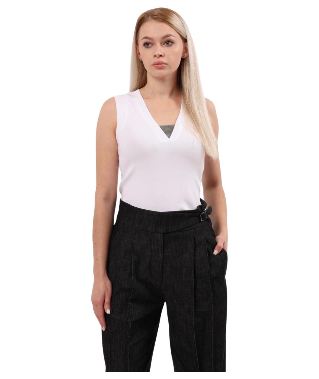 BRUNELLO CUCINELLI Белая хлопковая майка, фото 1