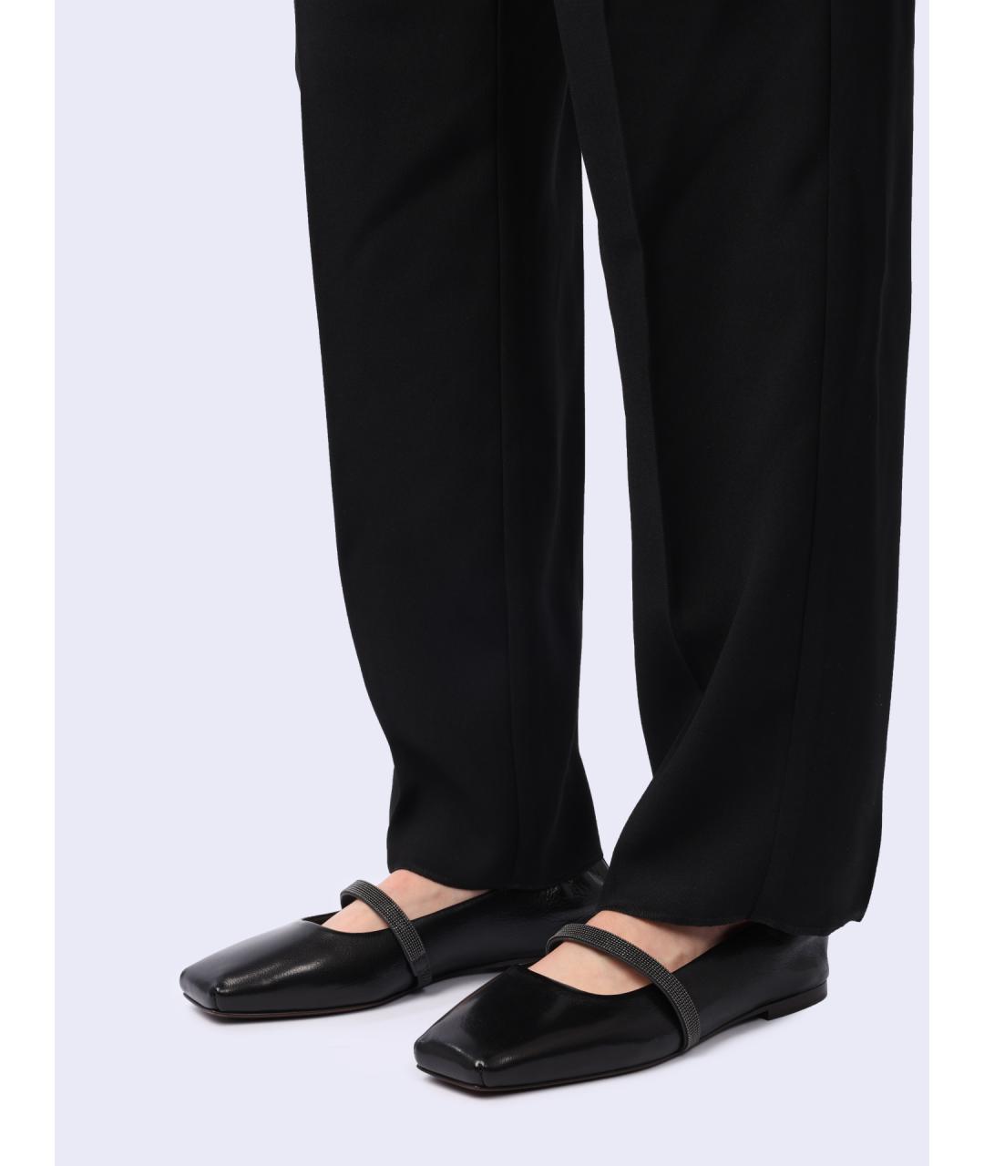 BRUNELLO CUCINELLI Черные кожаные балетки, фото 2