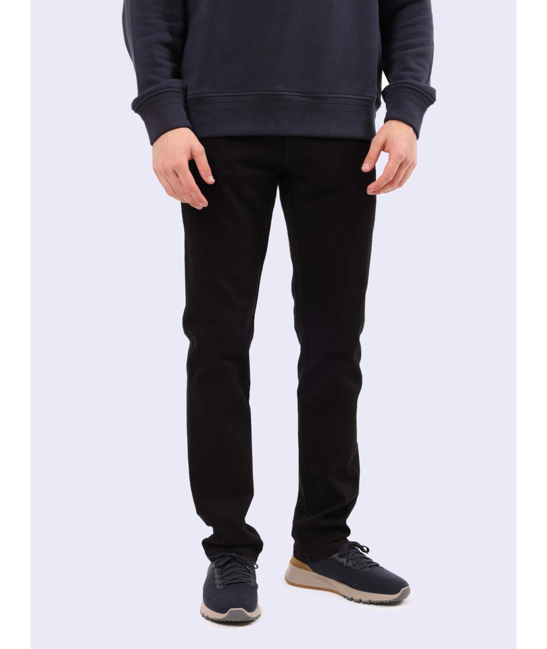 ZEGNA Черные хлопковые прямые джинсы, фото 5