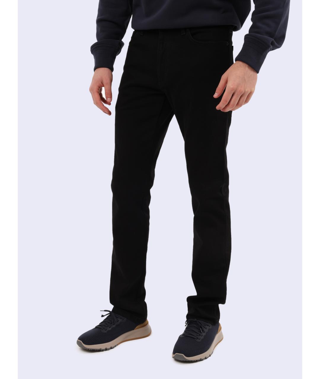 ZEGNA Черные хлопковые прямые джинсы, фото 4