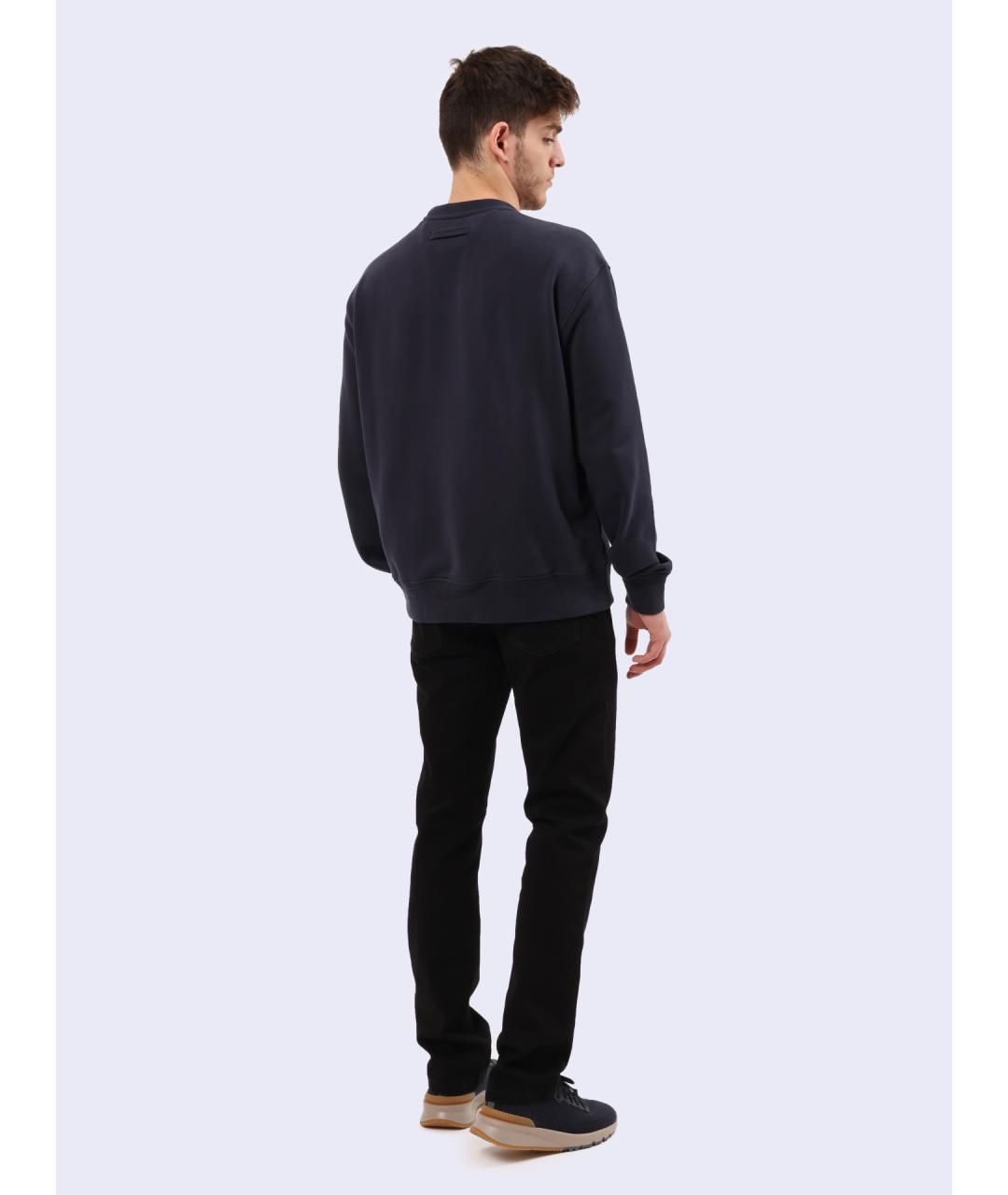 ZEGNA Черные хлопковые прямые джинсы, фото 3