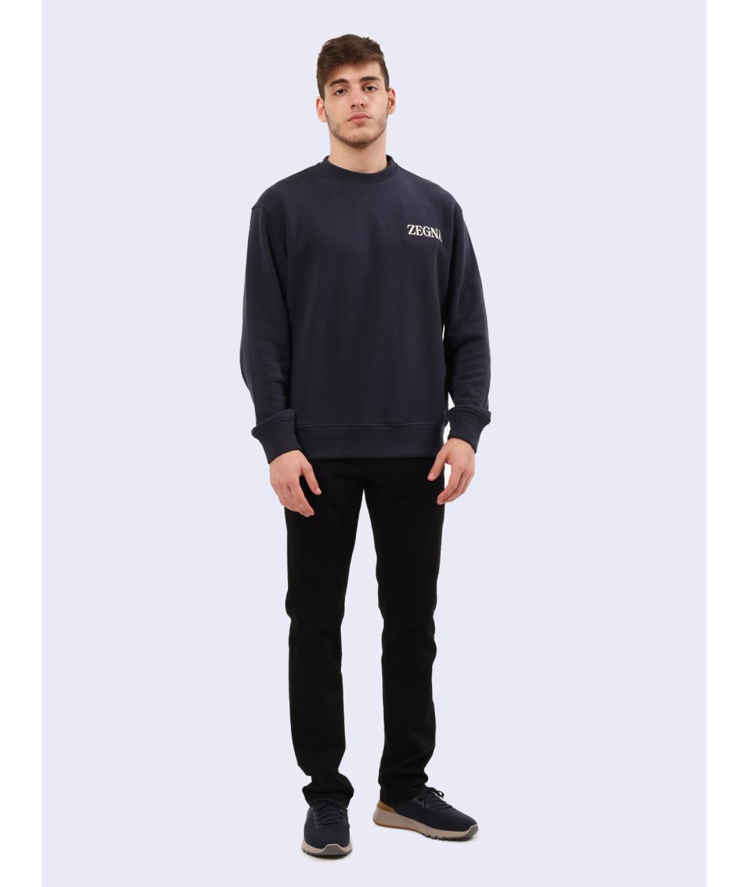 ZEGNA Черные хлопковые прямые джинсы, фото 2