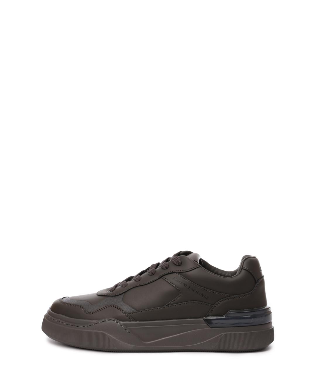 ARMANI EXCHANGE Хаки низкие кроссовки / кеды из искусственной кожи, фото 8