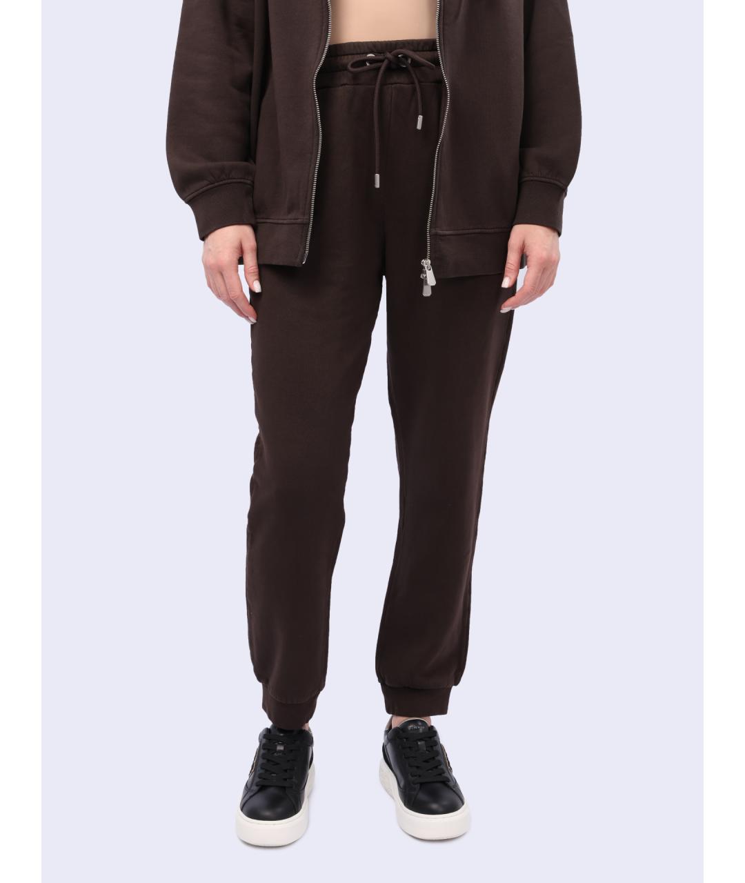 PINKO Коричневые хлопковые спортивные брюки и шорты, фото 6