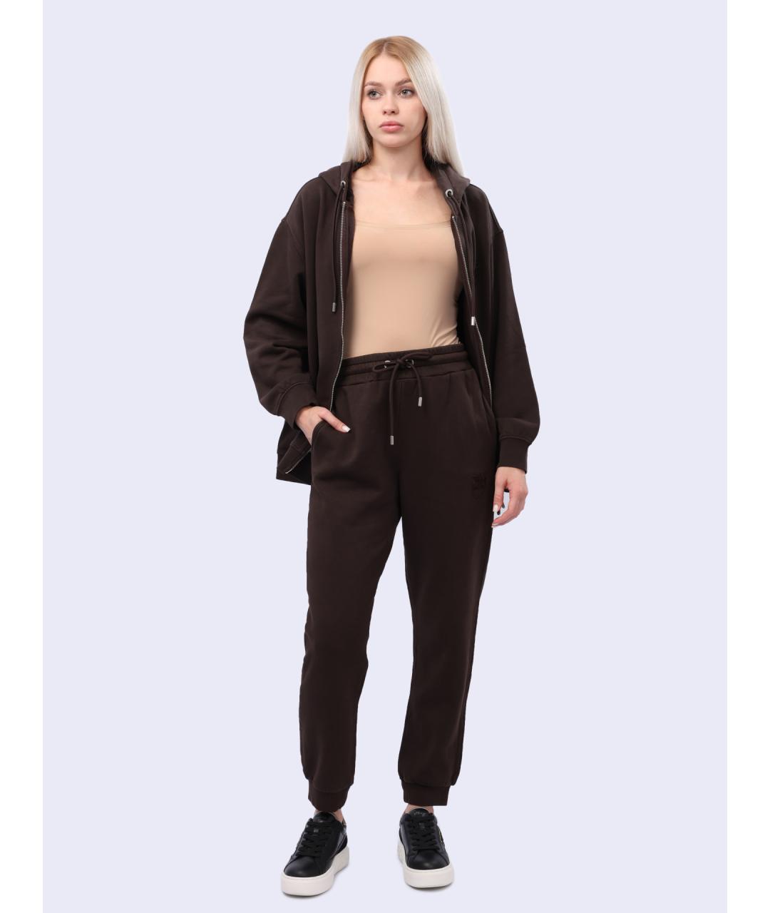 PINKO Коричневые хлопковые спортивные брюки и шорты, фото 2