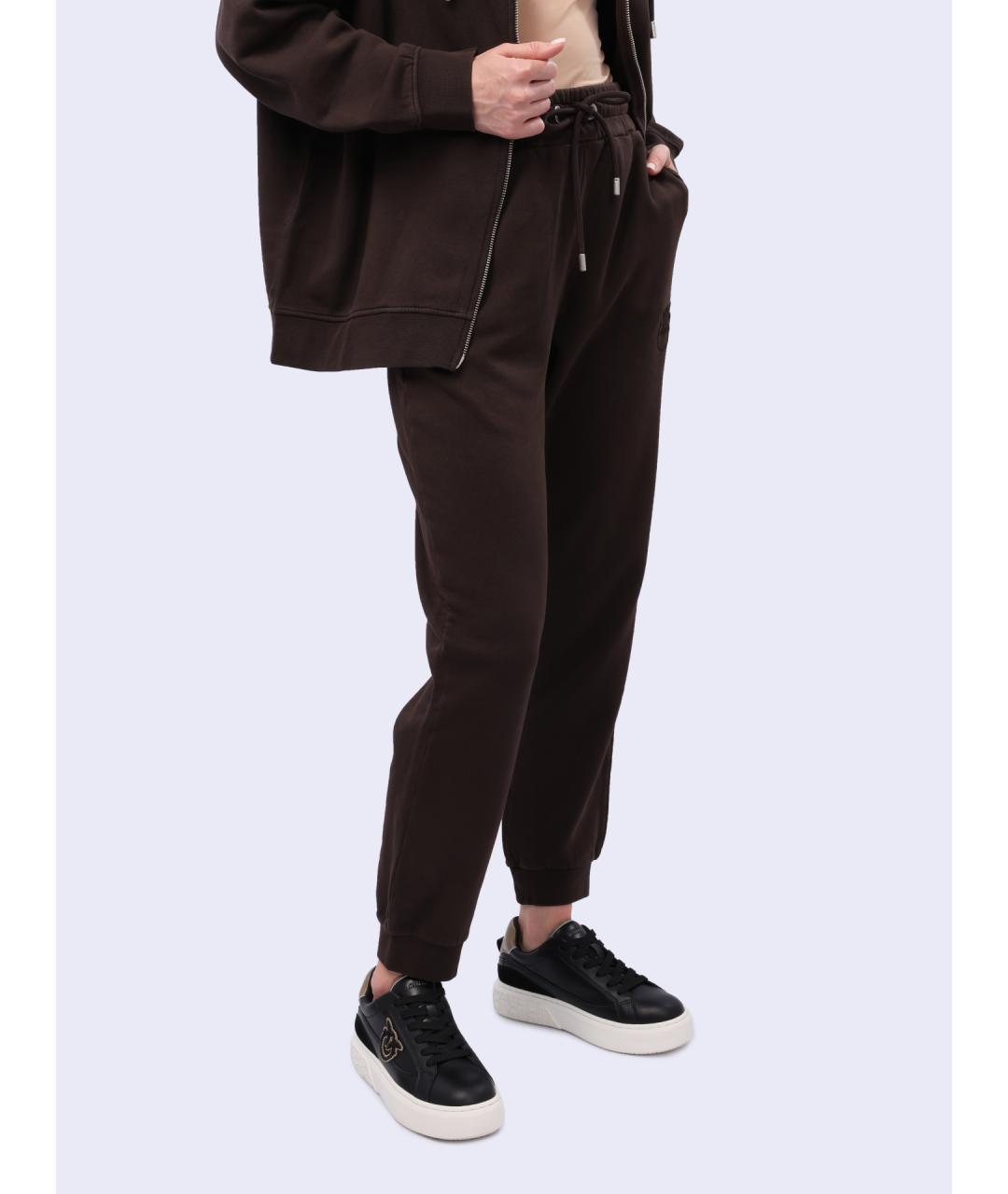 PINKO Коричневые хлопковые спортивные брюки и шорты, фото 4