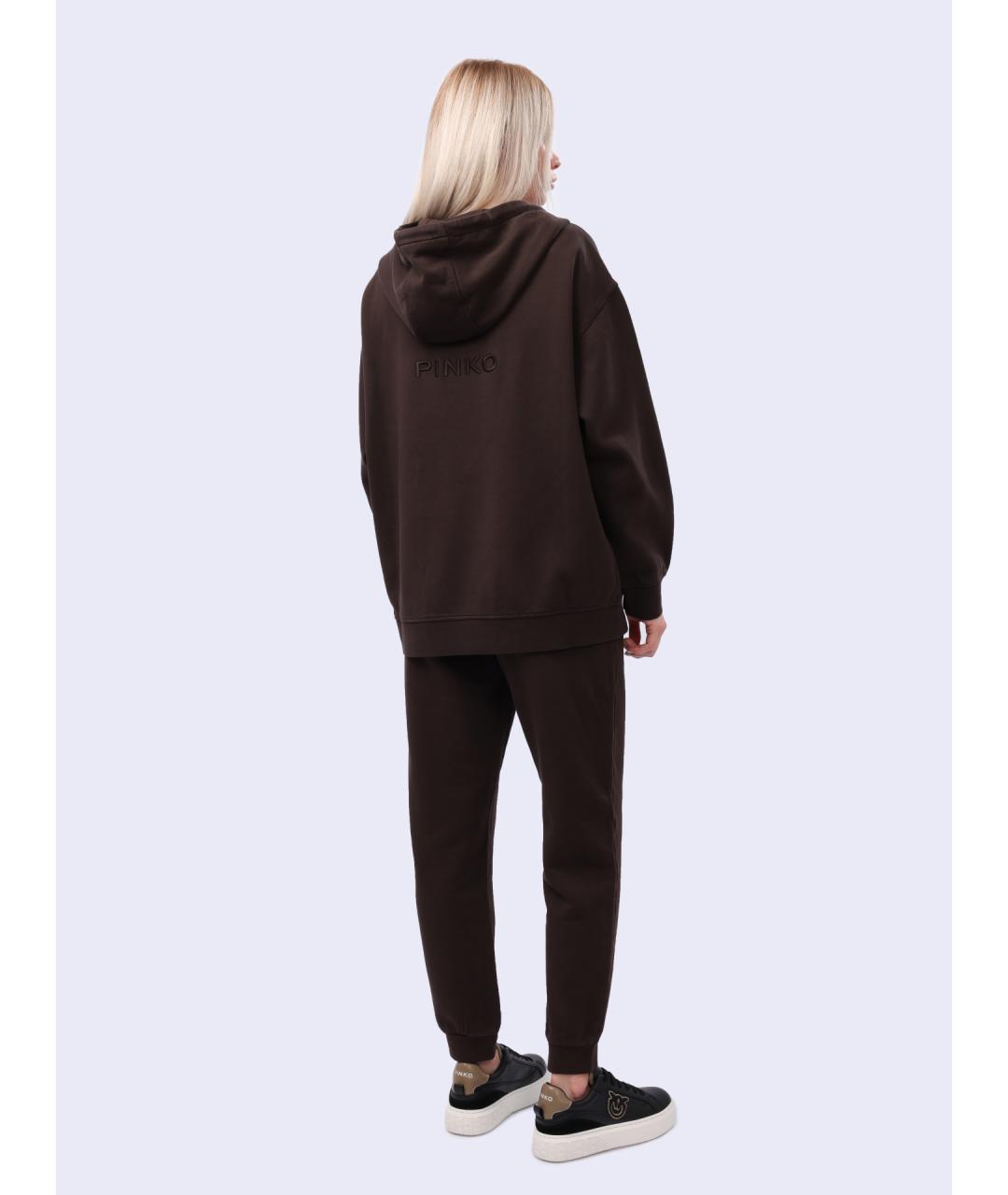 PINKO Коричневые хлопковые спортивные брюки и шорты, фото 5