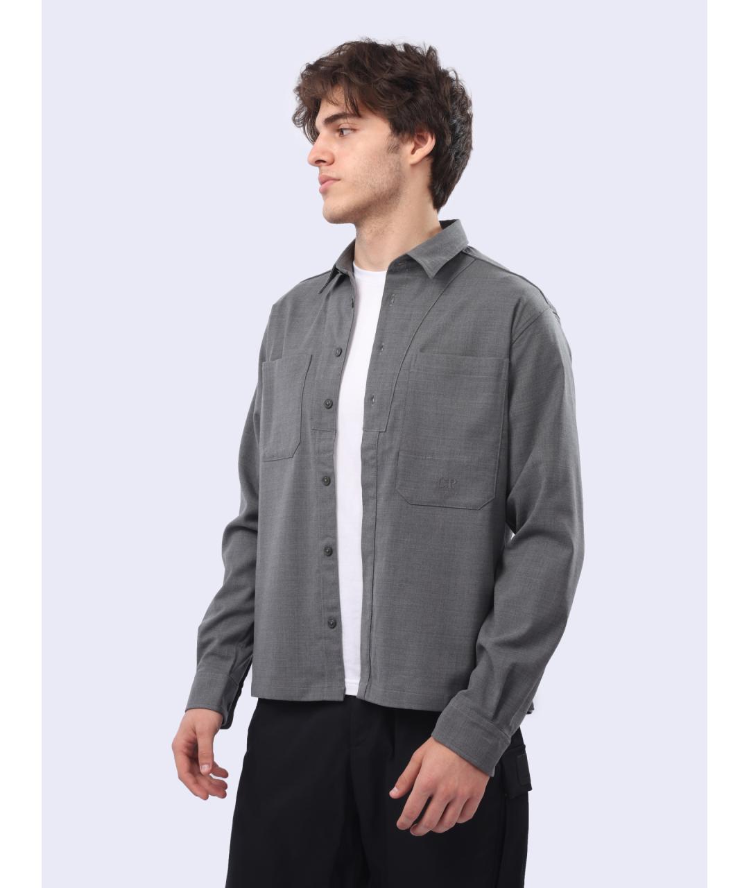 CP COMPANY Серая хлопковая кэжуал рубашка, фото 3