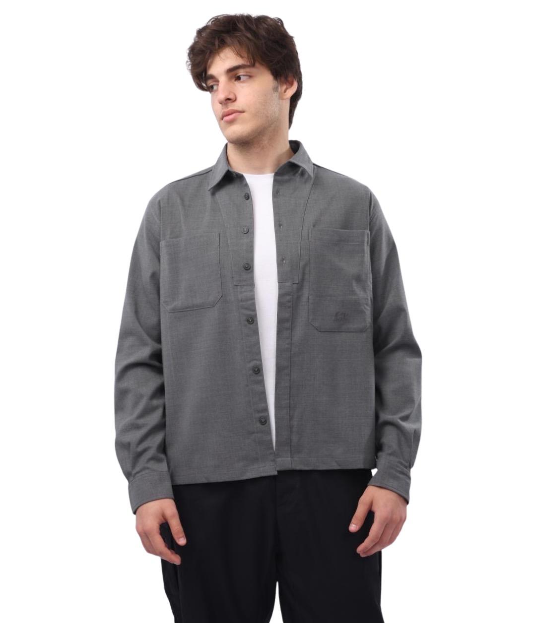 CP COMPANY Серая хлопковая кэжуал рубашка, фото 1