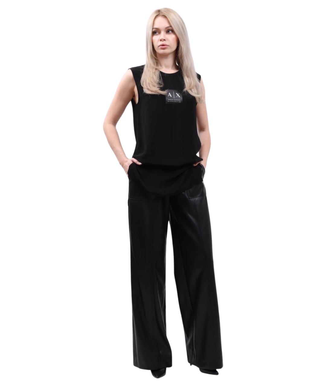 ARMANI EXCHANGE Черная вискозная майка, фото 1