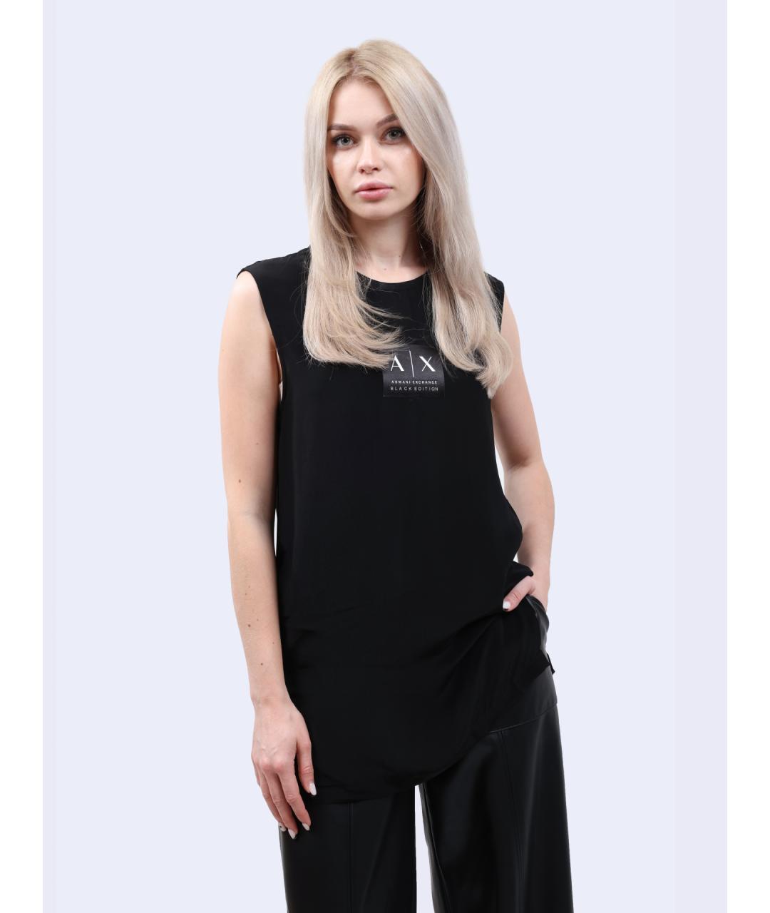 ARMANI EXCHANGE Черная вискозная майка, фото 2