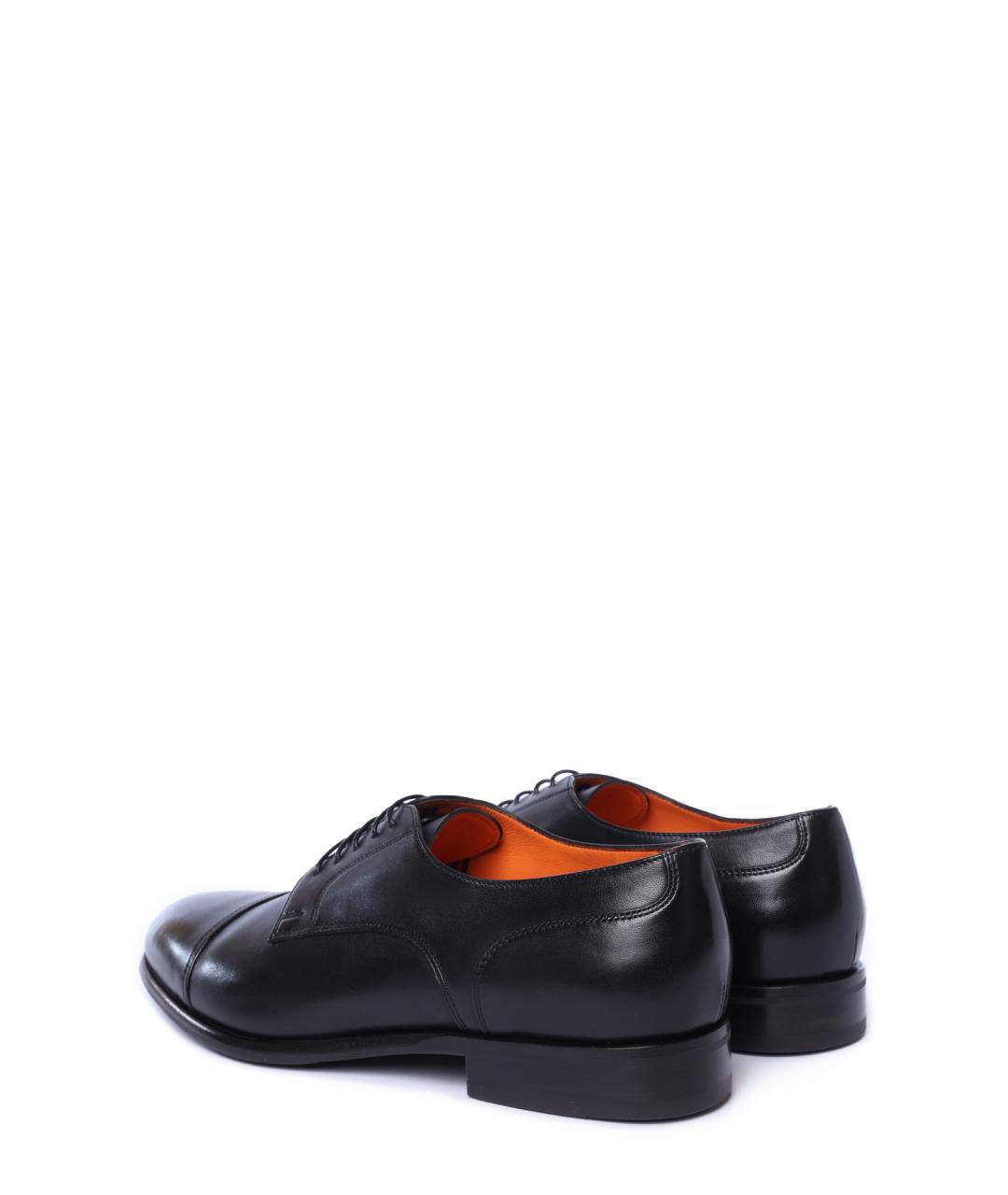 SANTONI Черные кожаные туфли, фото 3