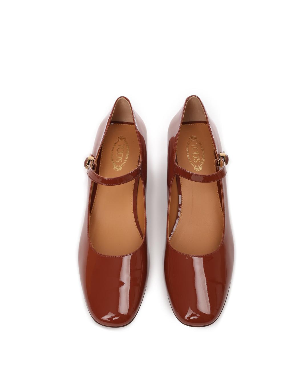 TOD'S Коричневые туфли из лакированной кожи, фото 5