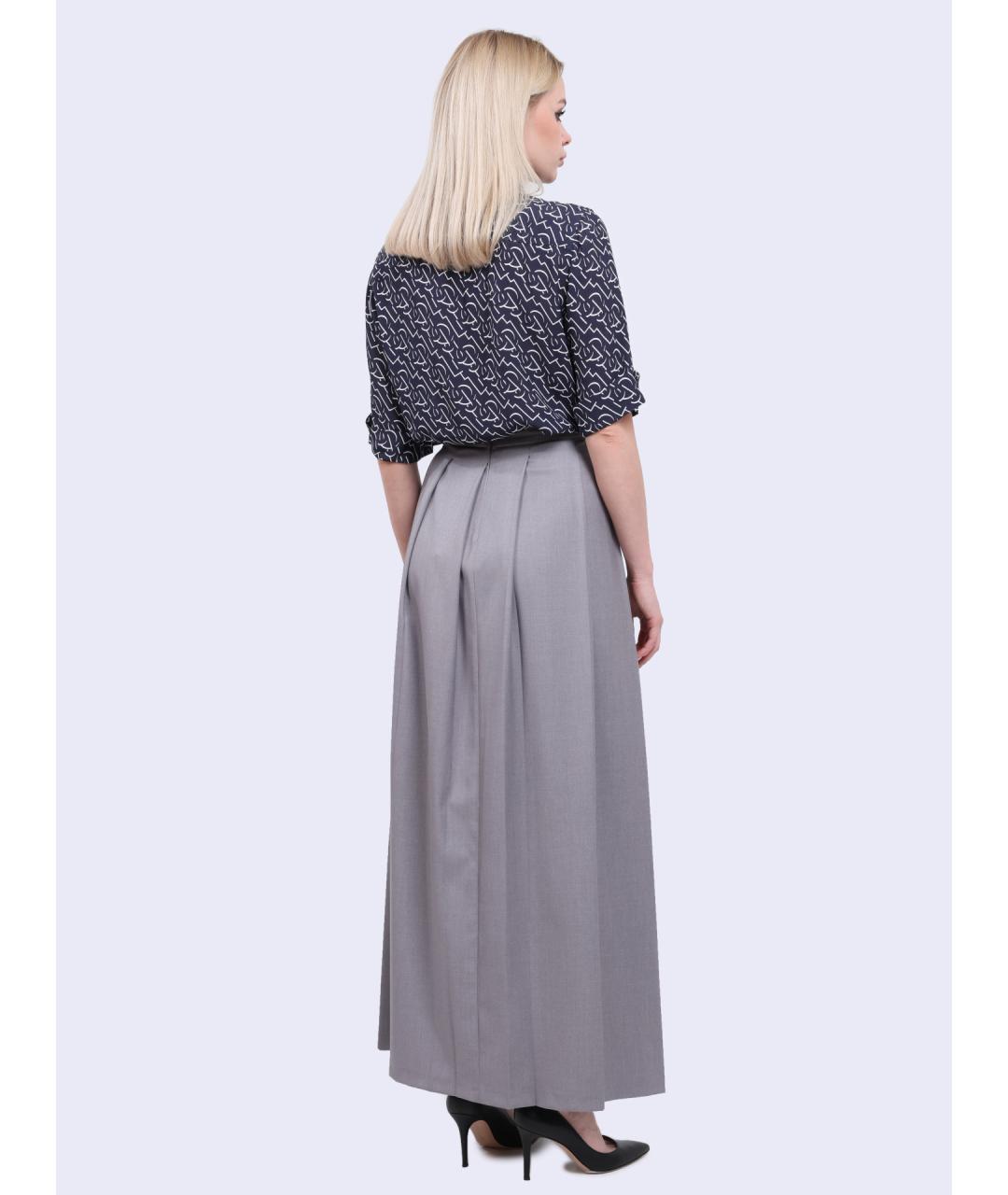 LIU JO Серая полиэстеровая юбка макси, фото 5