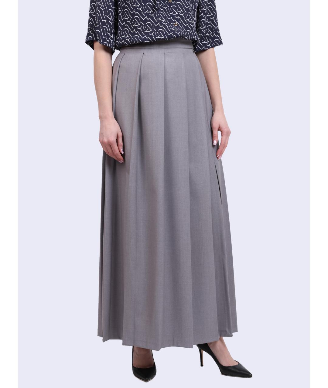 LIU JO Серая полиэстеровая юбка макси, фото 6