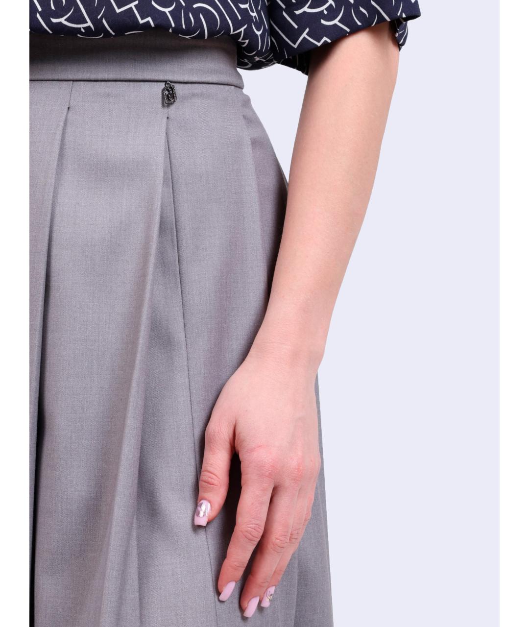 LIU JO Серая полиэстеровая юбка макси, фото 4