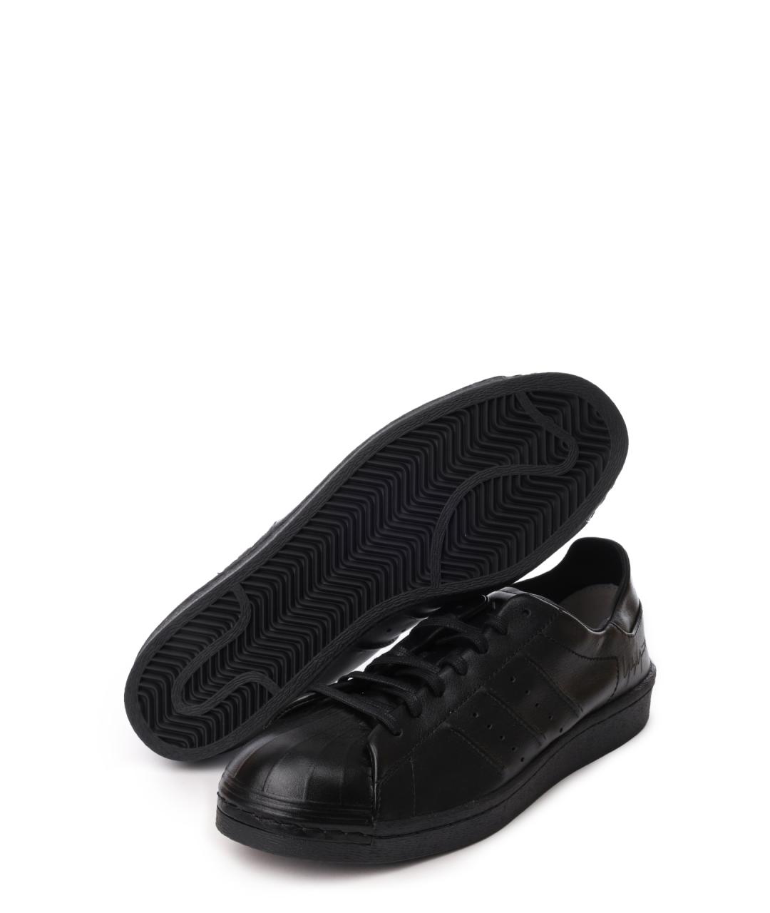 Y-3 Черные кожаные низкие кроссовки / кеды, фото 4