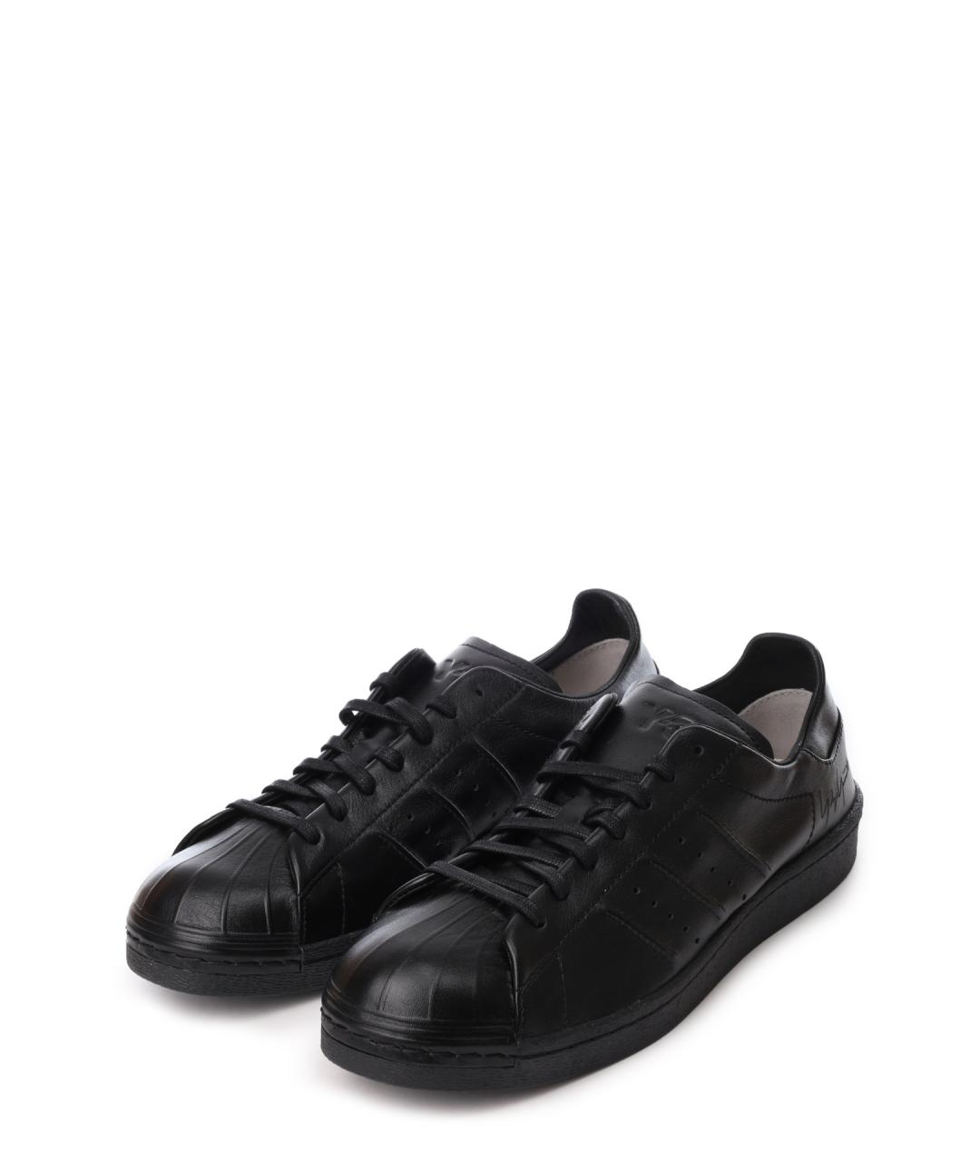 Y-3 Черные кожаные низкие кроссовки / кеды, фото 2