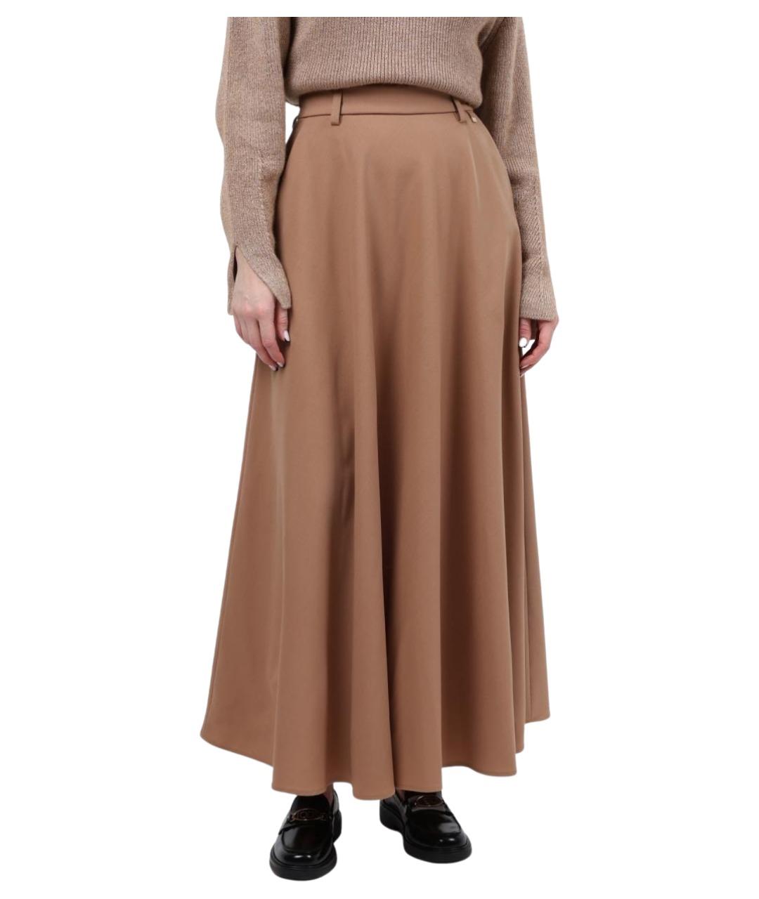 HERNO Коричневая юбка макси, фото 1