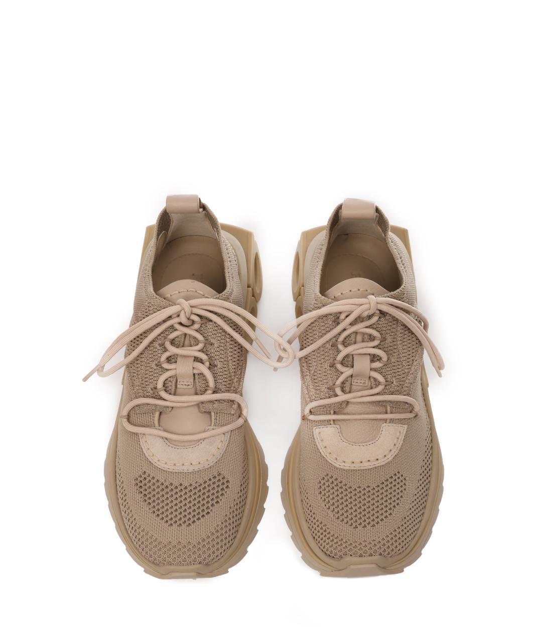 FERRAGAMO Бежевые текстильные кроссовки, фото 5