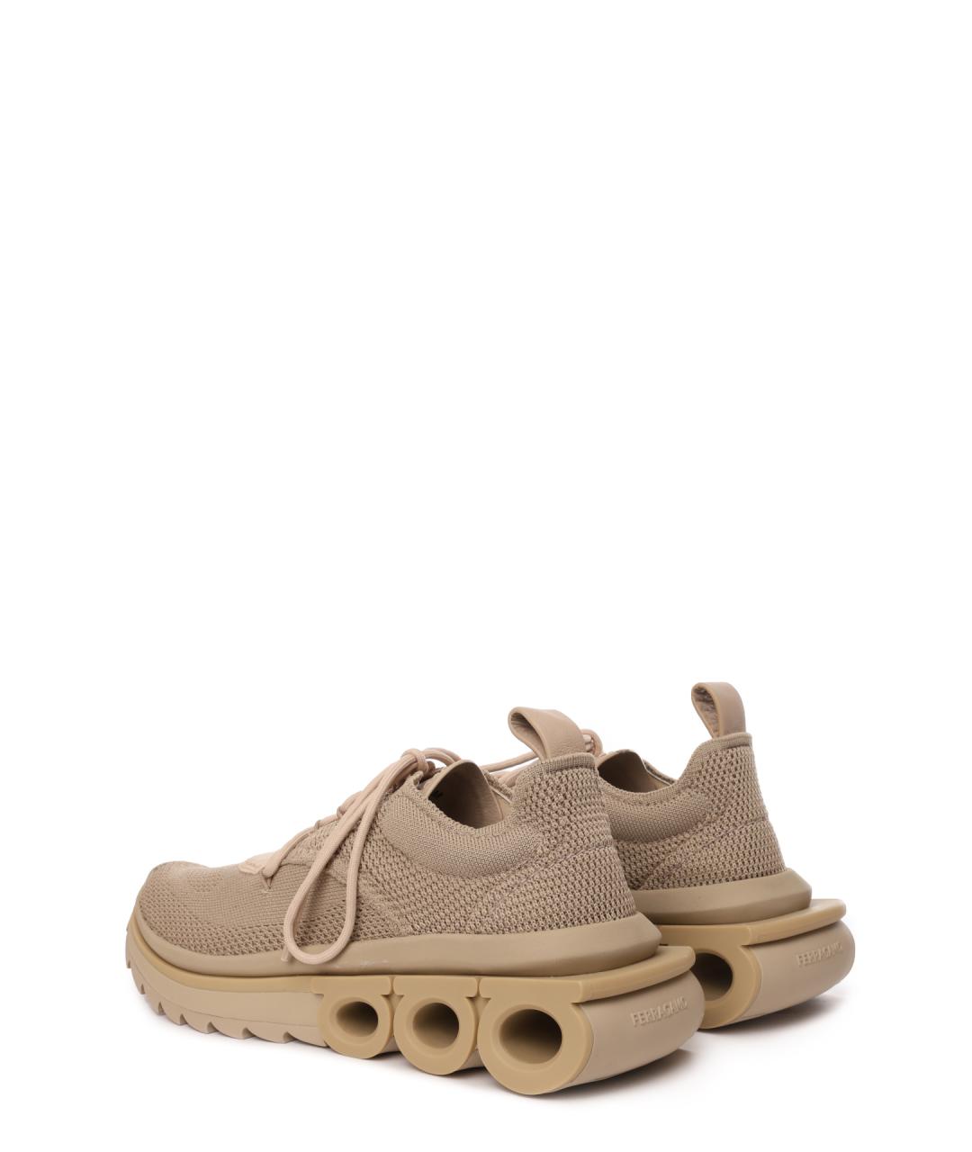 FERRAGAMO Бежевые текстильные кроссовки, фото 3