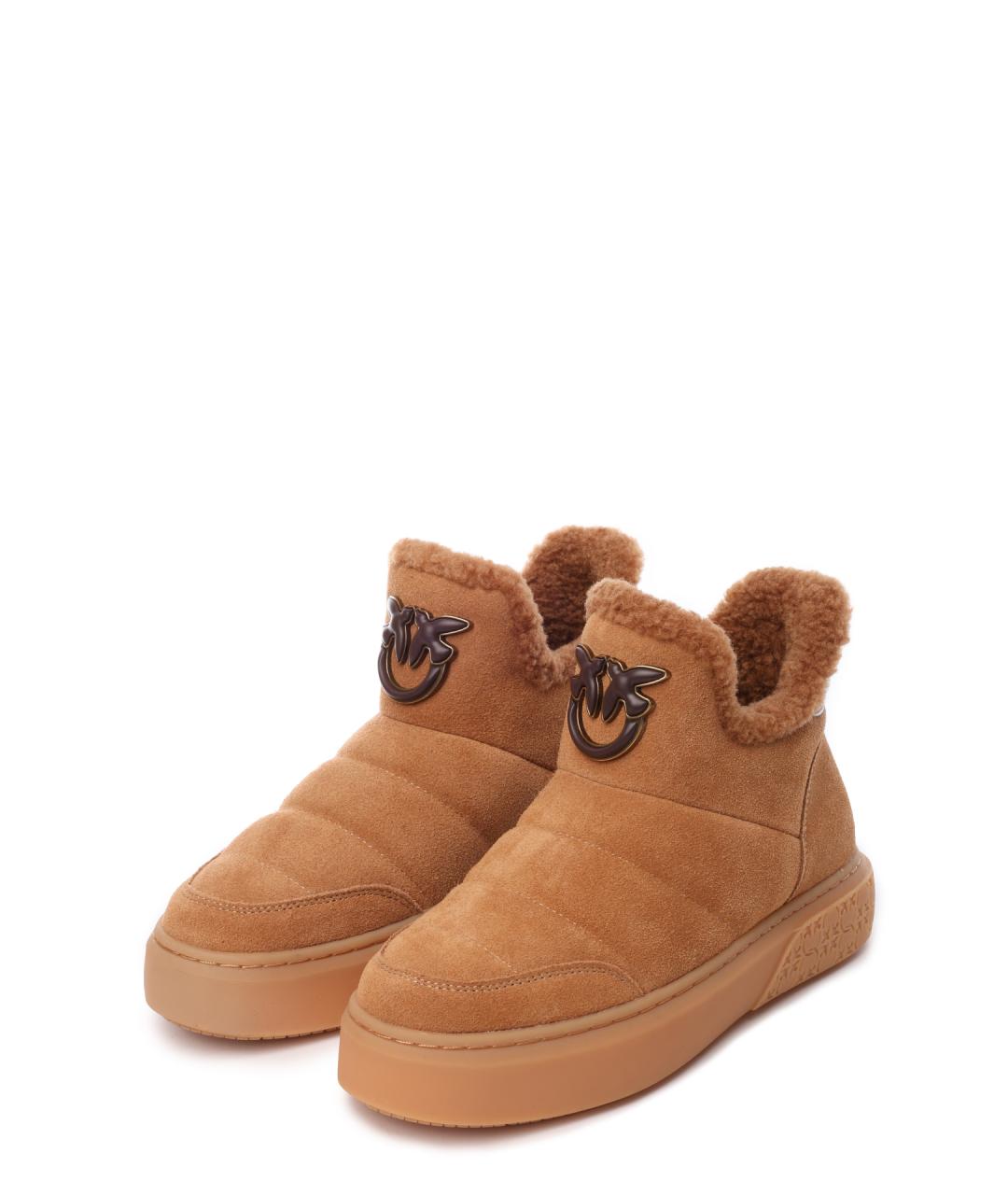 PINKO Коричневые нубуковые ботинки, фото 2