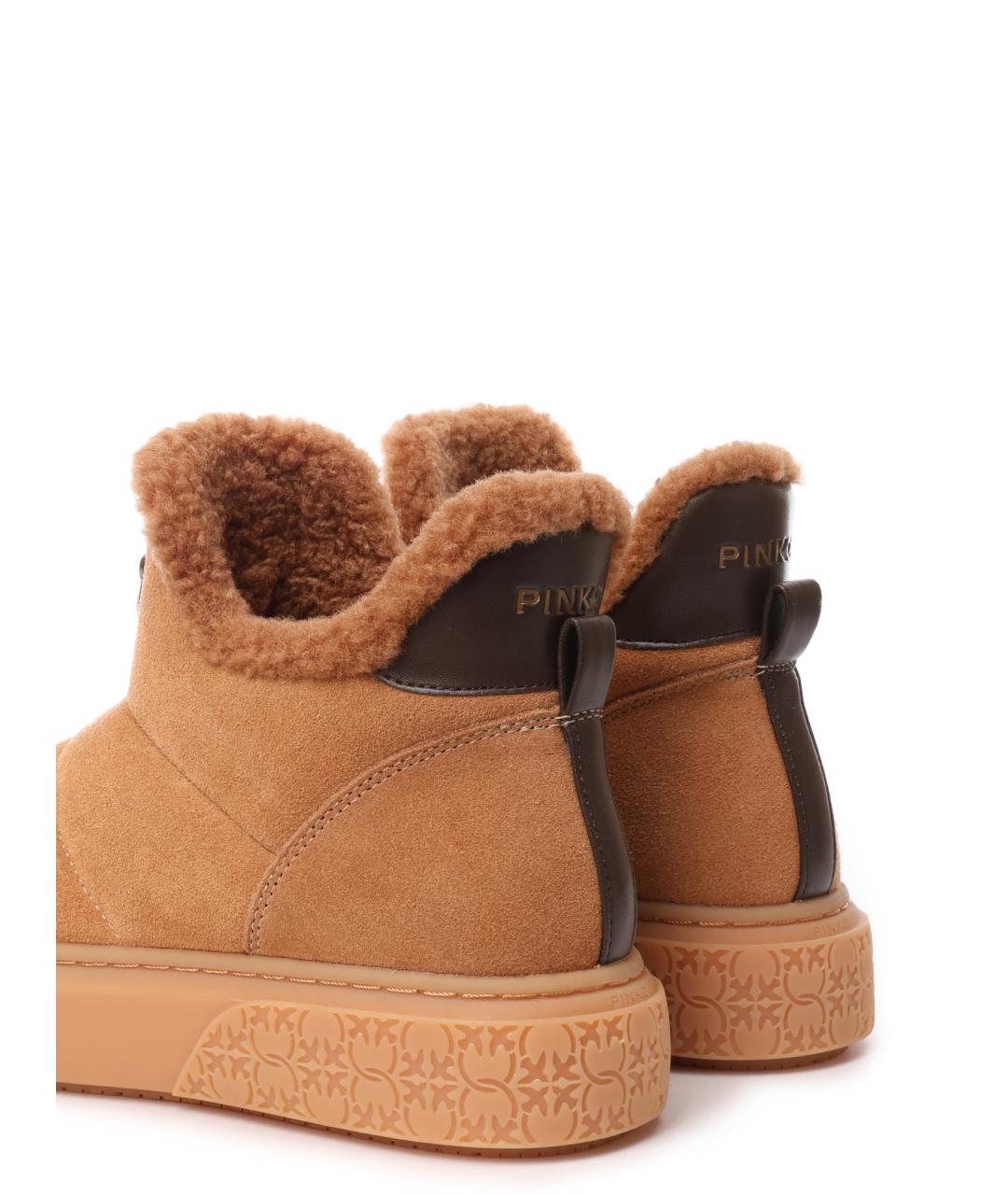 PINKO Коричневые нубуковые ботинки, фото 6