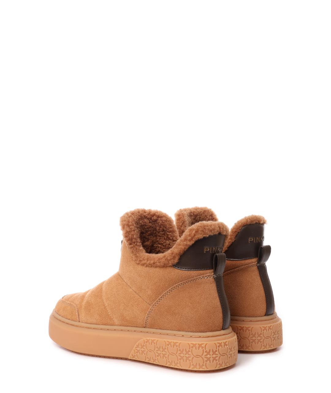 PINKO Коричневые нубуковые ботинки, фото 3