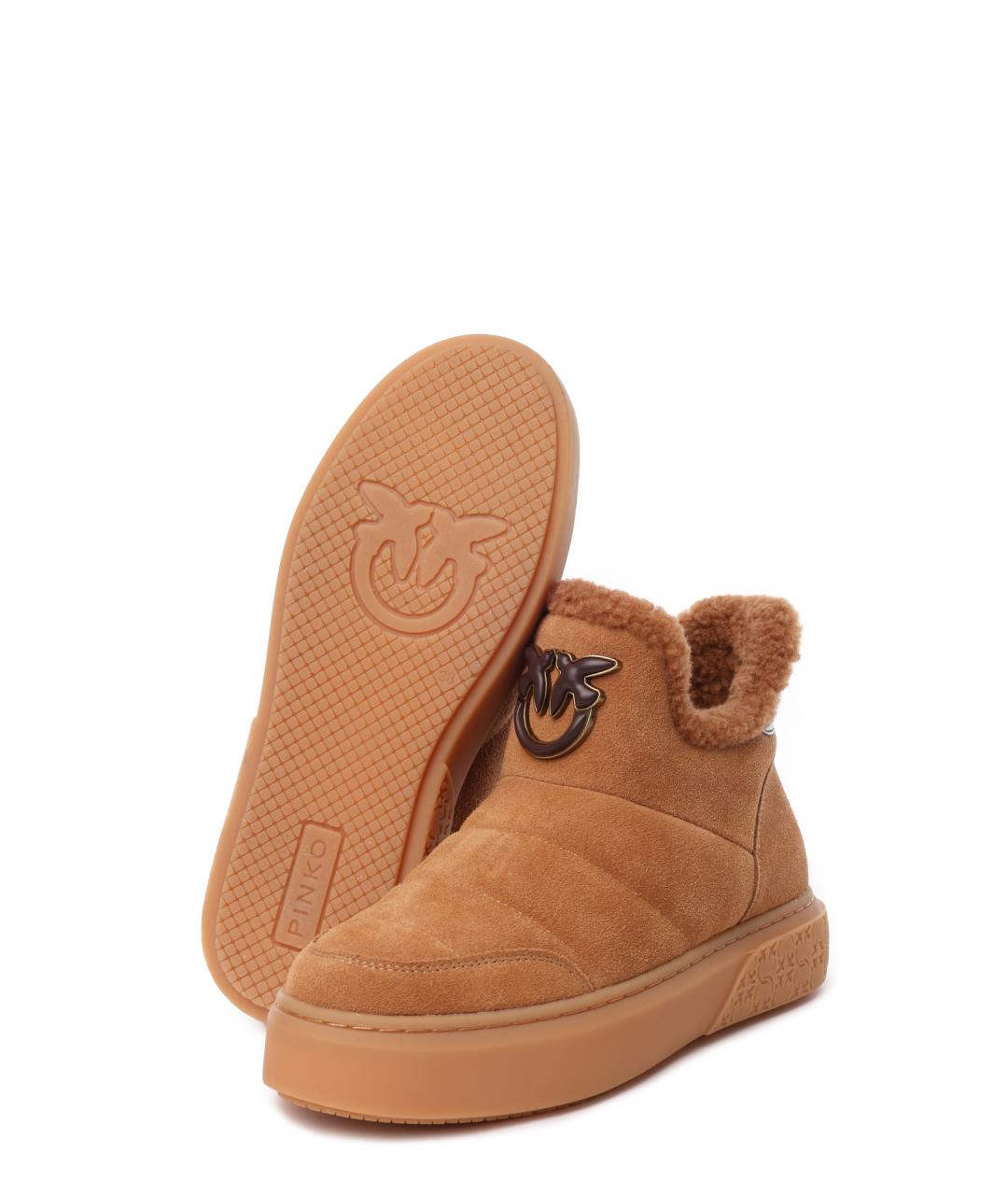 PINKO Коричневые нубуковые ботинки, фото 4