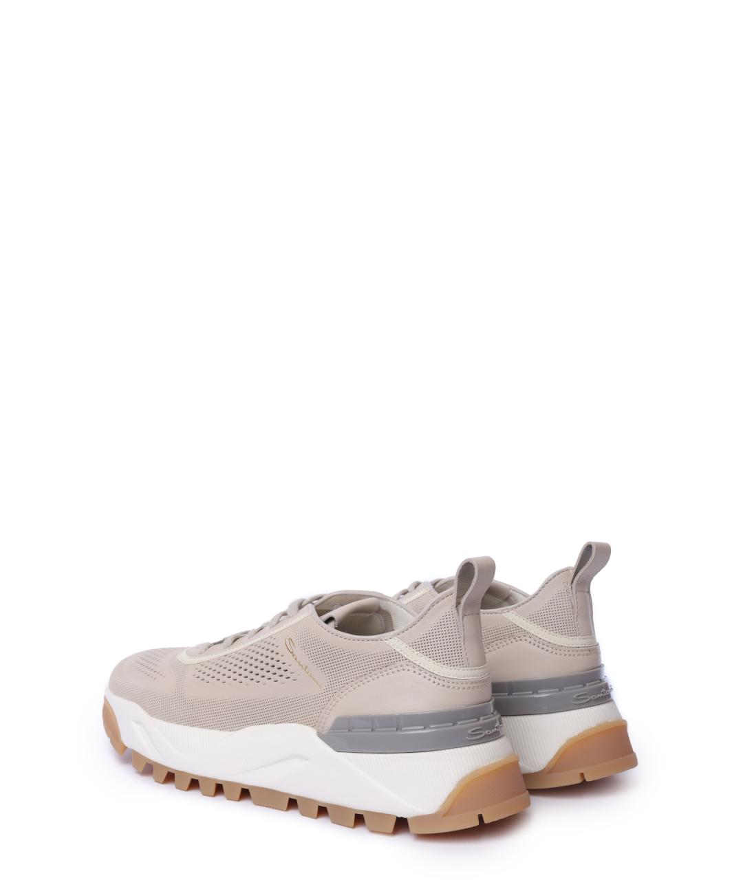 SANTONI Бежевые кроссовки, фото 5