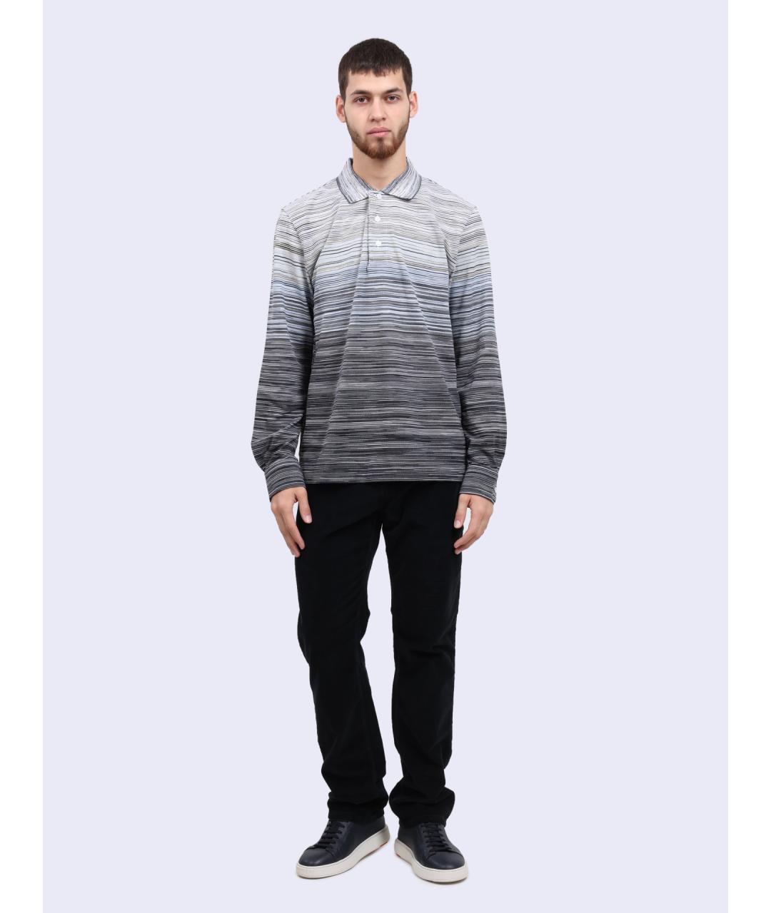 MISSONI Серое хлопковое поло с длинным рукавом, фото 2