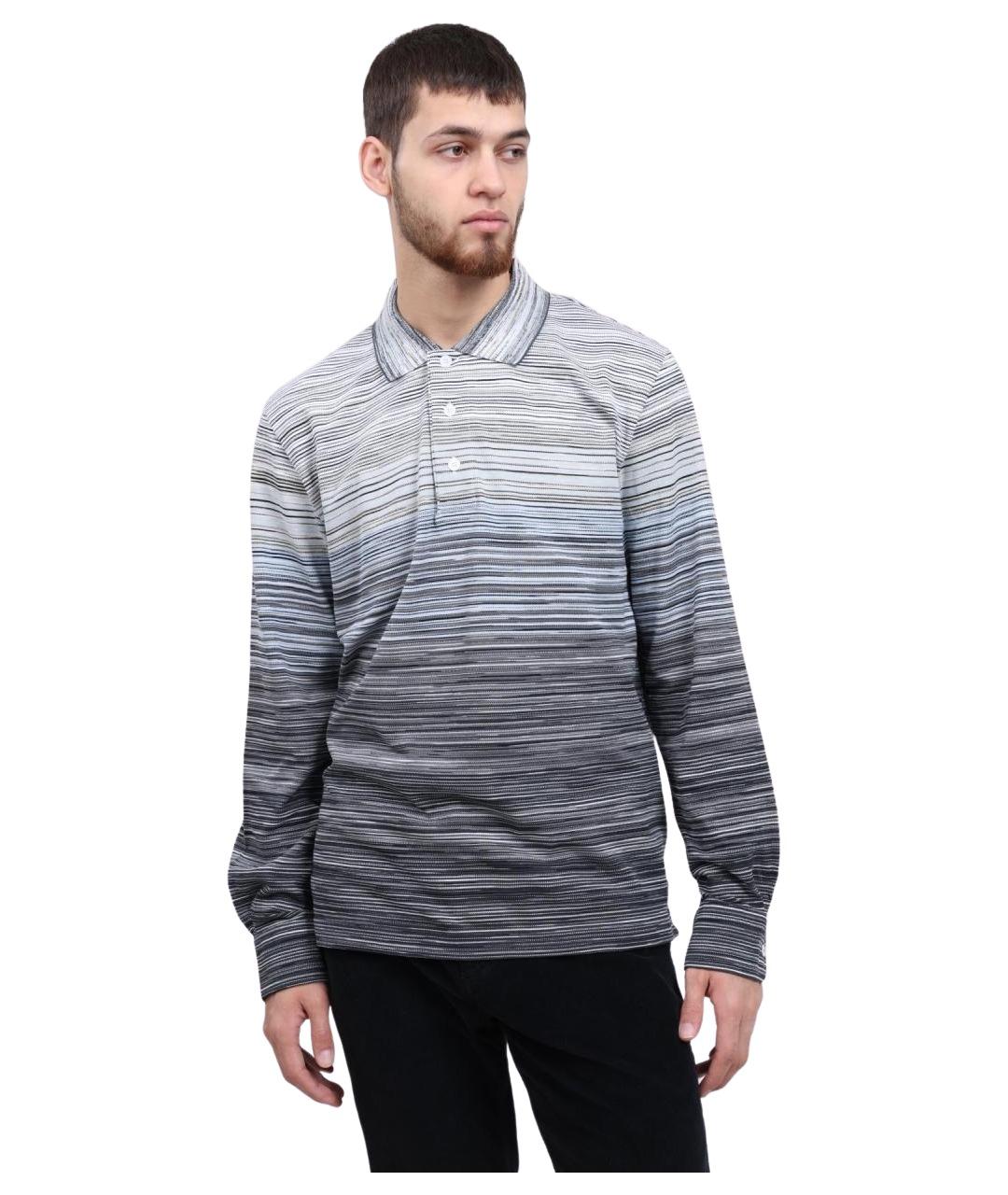 MISSONI Серое хлопковое поло с длинным рукавом, фото 1