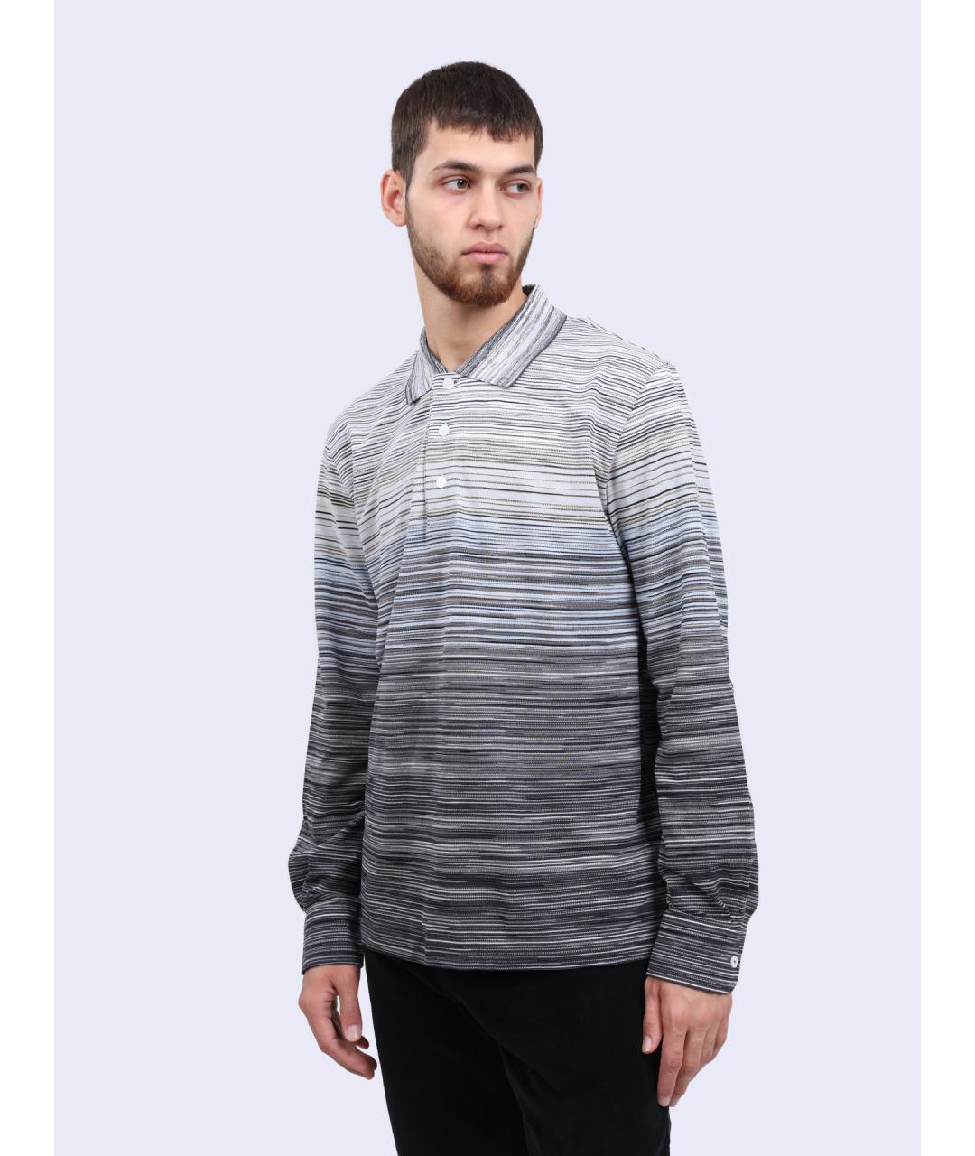 MISSONI Серое хлопковое поло с длинным рукавом, фото 3