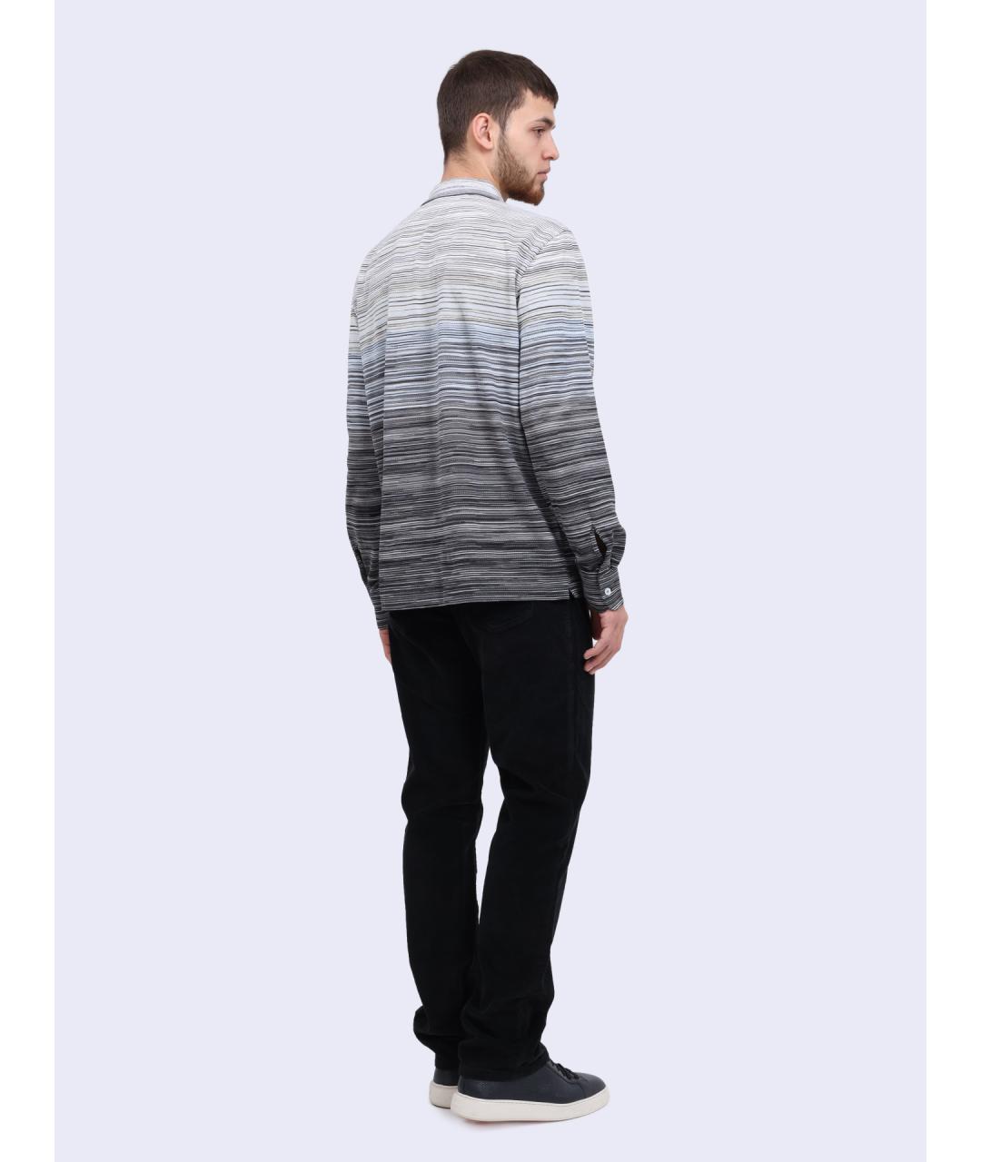 MISSONI Серое хлопковое поло с длинным рукавом, фото 5