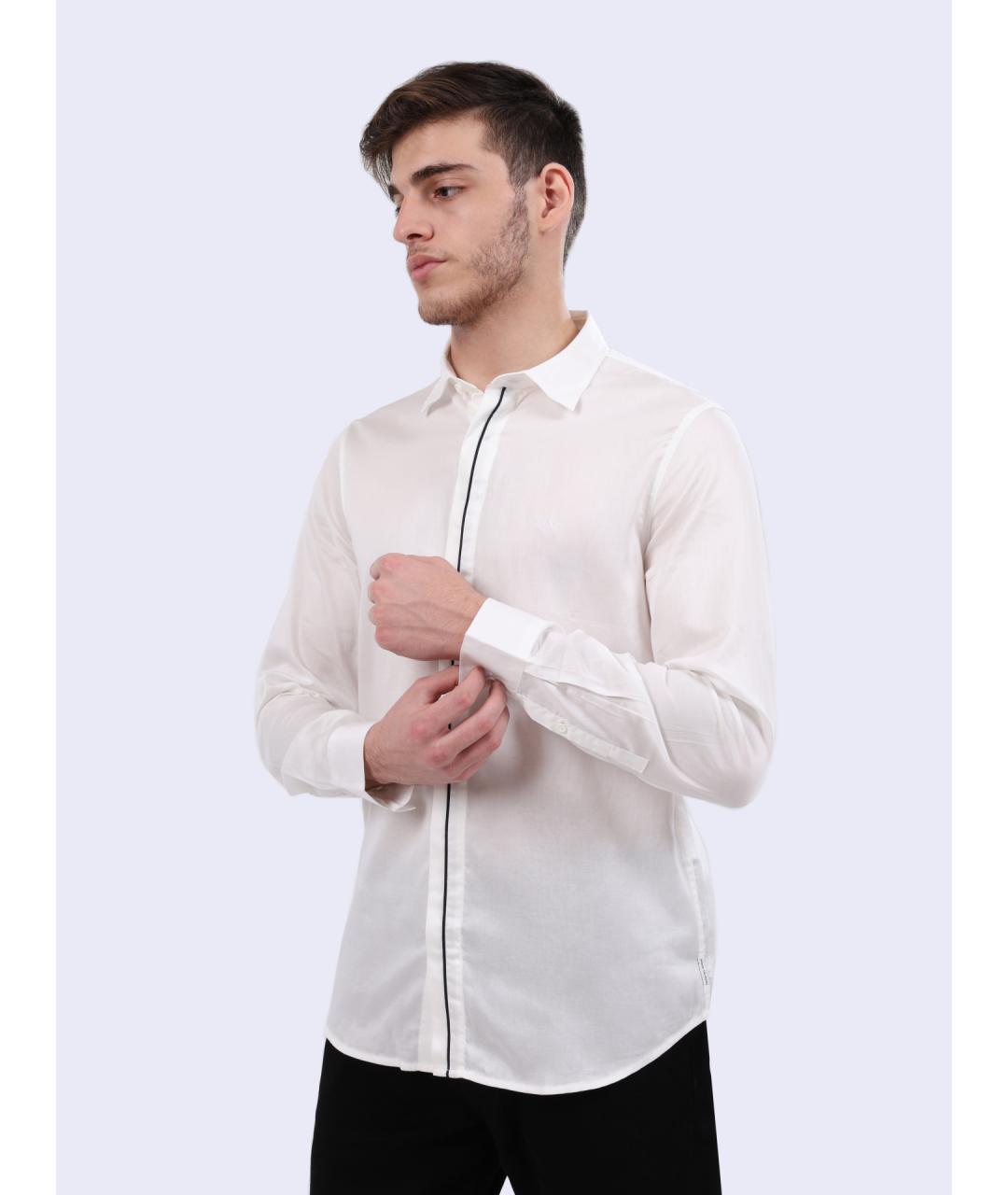 ARMANI EXCHANGE Белая хлопковая кэжуал рубашка, фото 3