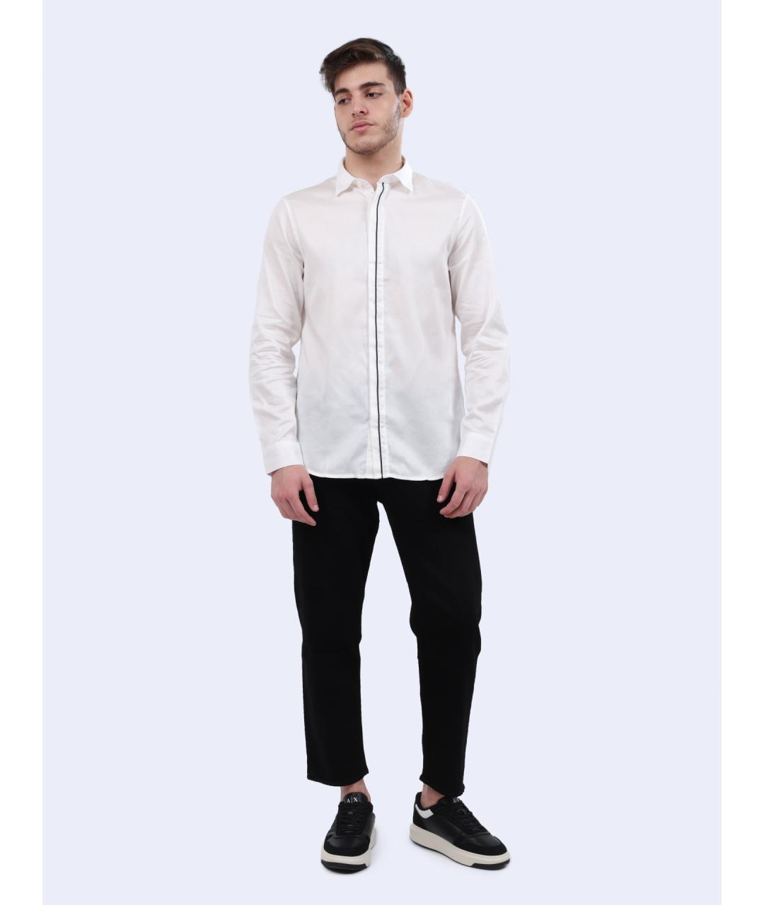 ARMANI EXCHANGE Белая хлопковая кэжуал рубашка, фото 2