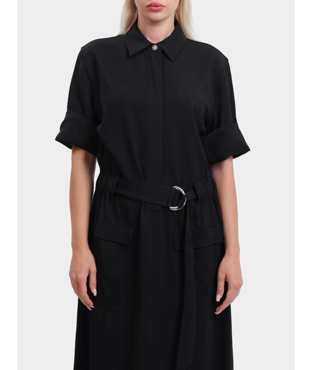 TOMMY HILFIGER Черное вискозное повседневное платье, фото 2