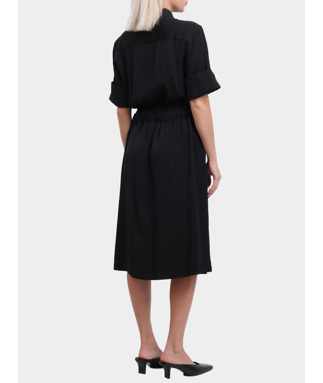 TOMMY HILFIGER Черное вискозное повседневное платье, фото 4