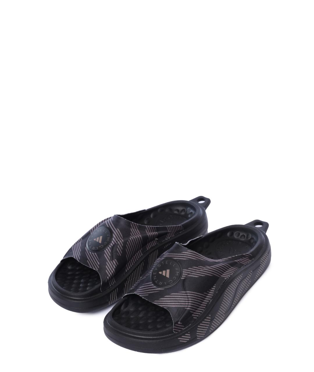 ADIDAS BY STELLA MCCARTNEY Черные резиновые шлепанцы, фото 2