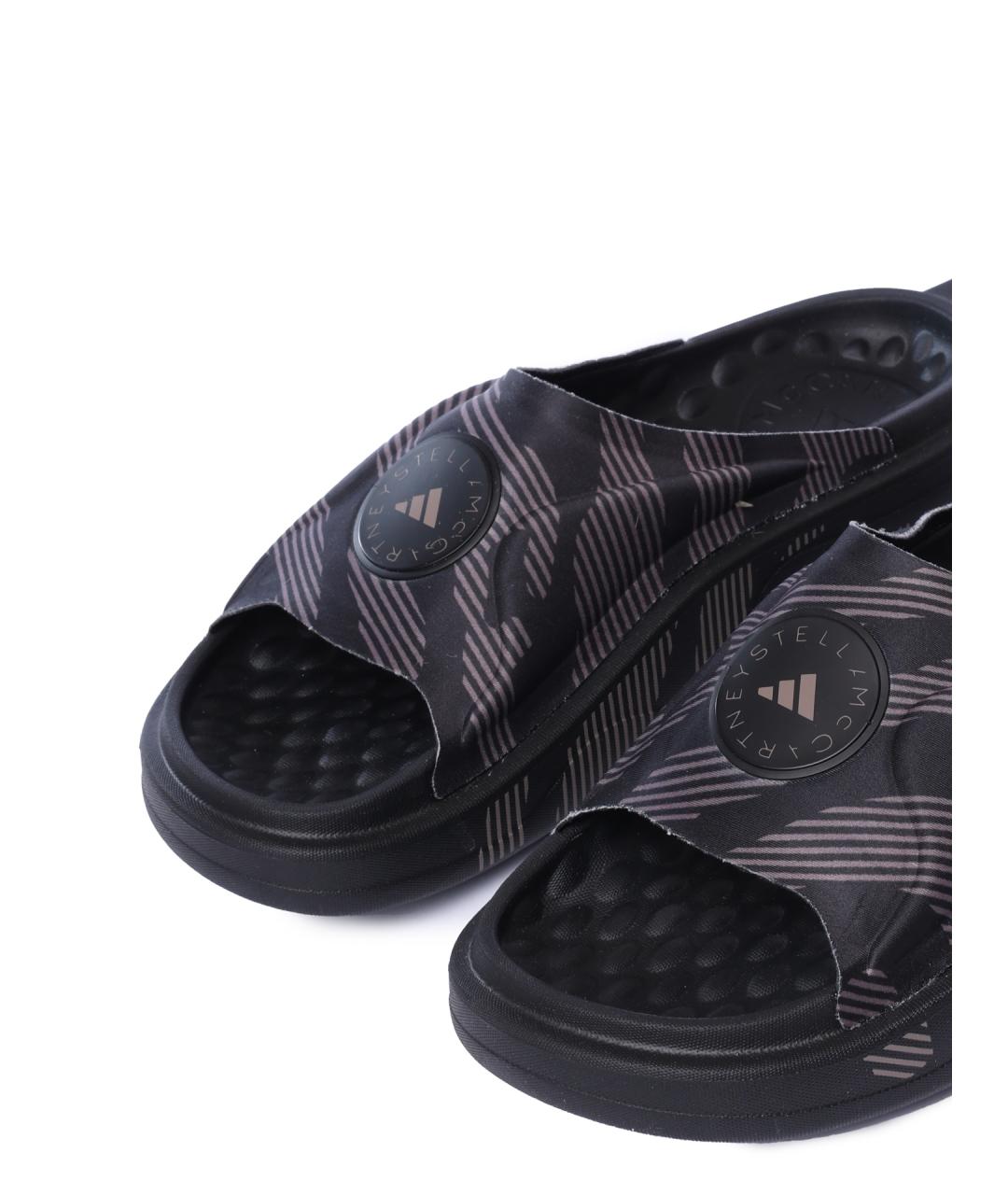 ADIDAS BY STELLA MCCARTNEY Черные резиновые шлепанцы, фото 5