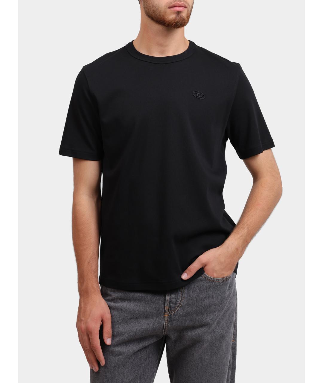 DIESEL Черная хлопковая футболка, фото 2