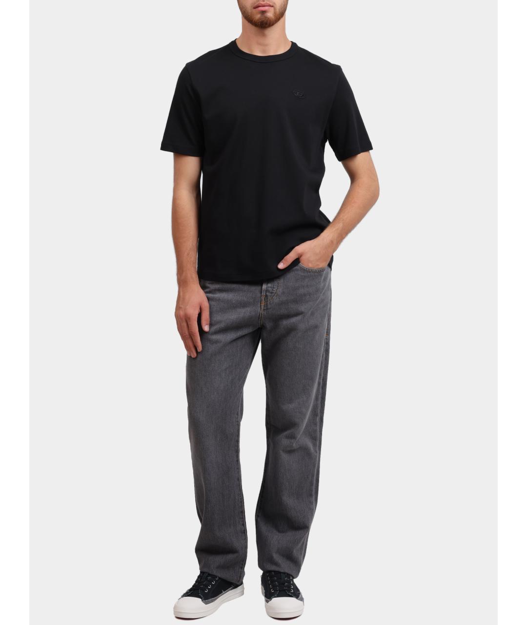 DIESEL Черная хлопковая футболка, фото 3