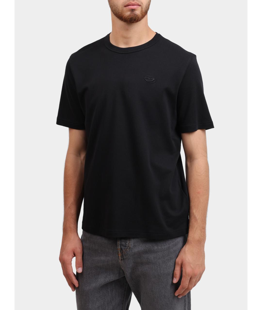 DIESEL Черная хлопковая футболка, фото 5