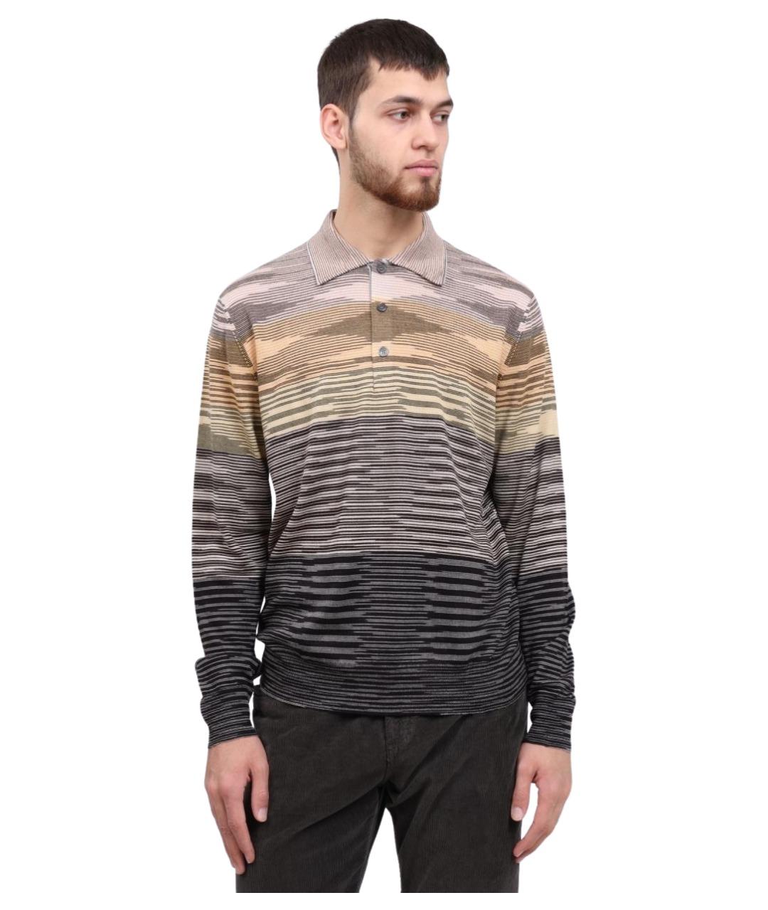 MISSONI Мульти хлопко-шерстяное поло с длинным рукавом, фото 1