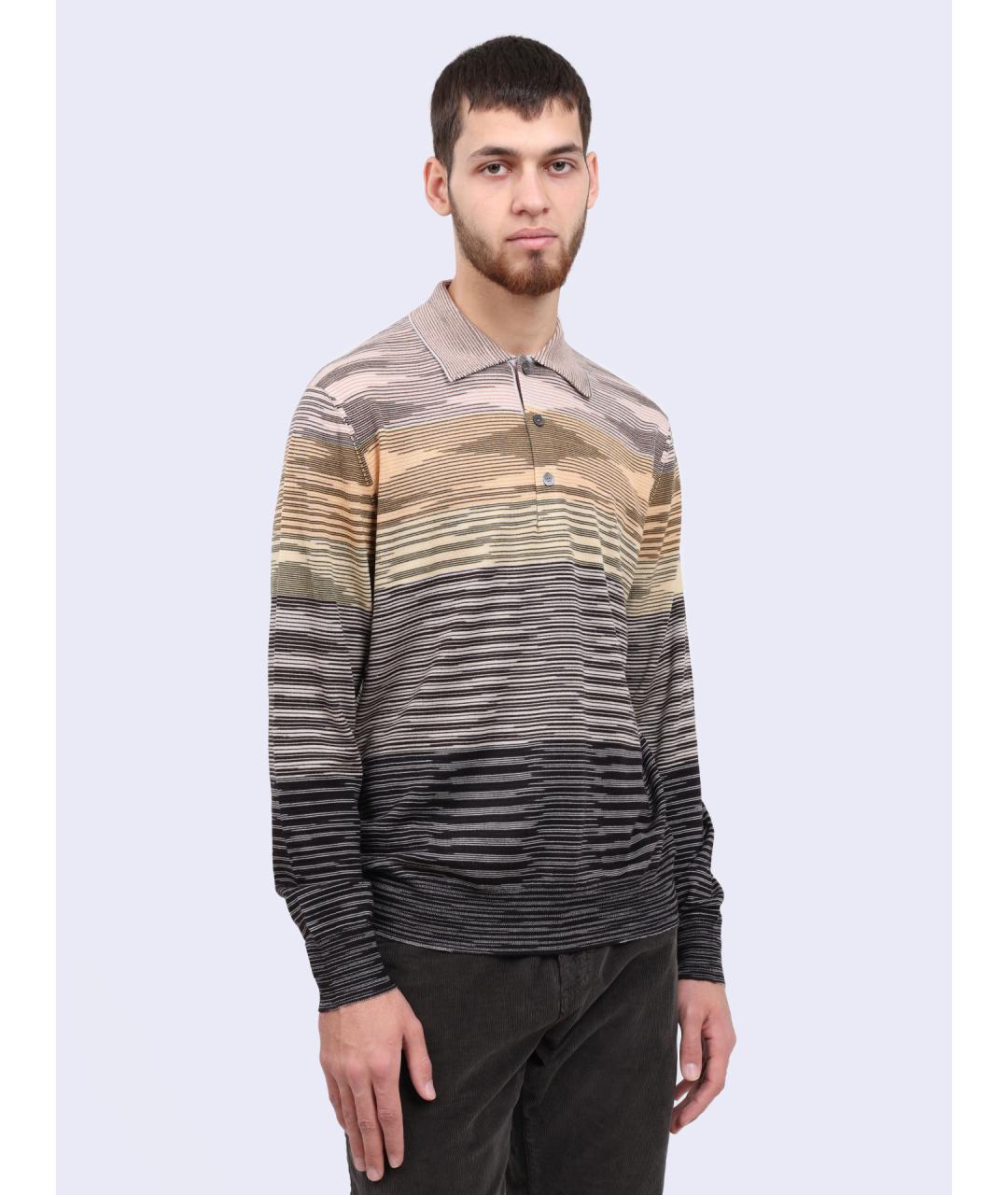 MISSONI Мульти хлопко-шерстяное поло с длинным рукавом, фото 3