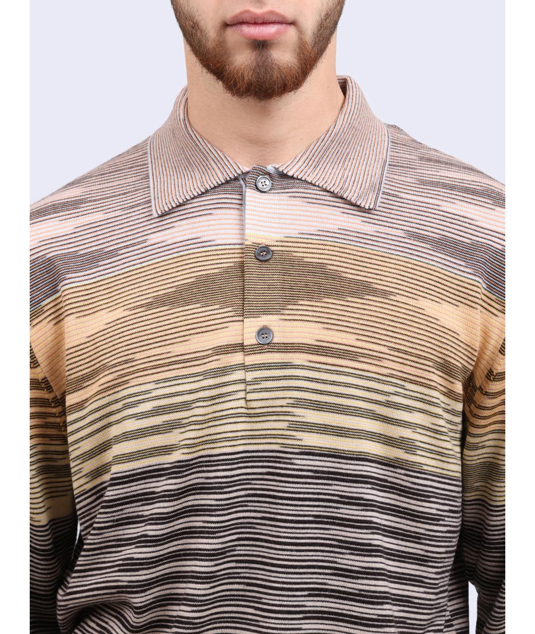 MISSONI Мульти хлопко-шерстяное поло с длинным рукавом, фото 4